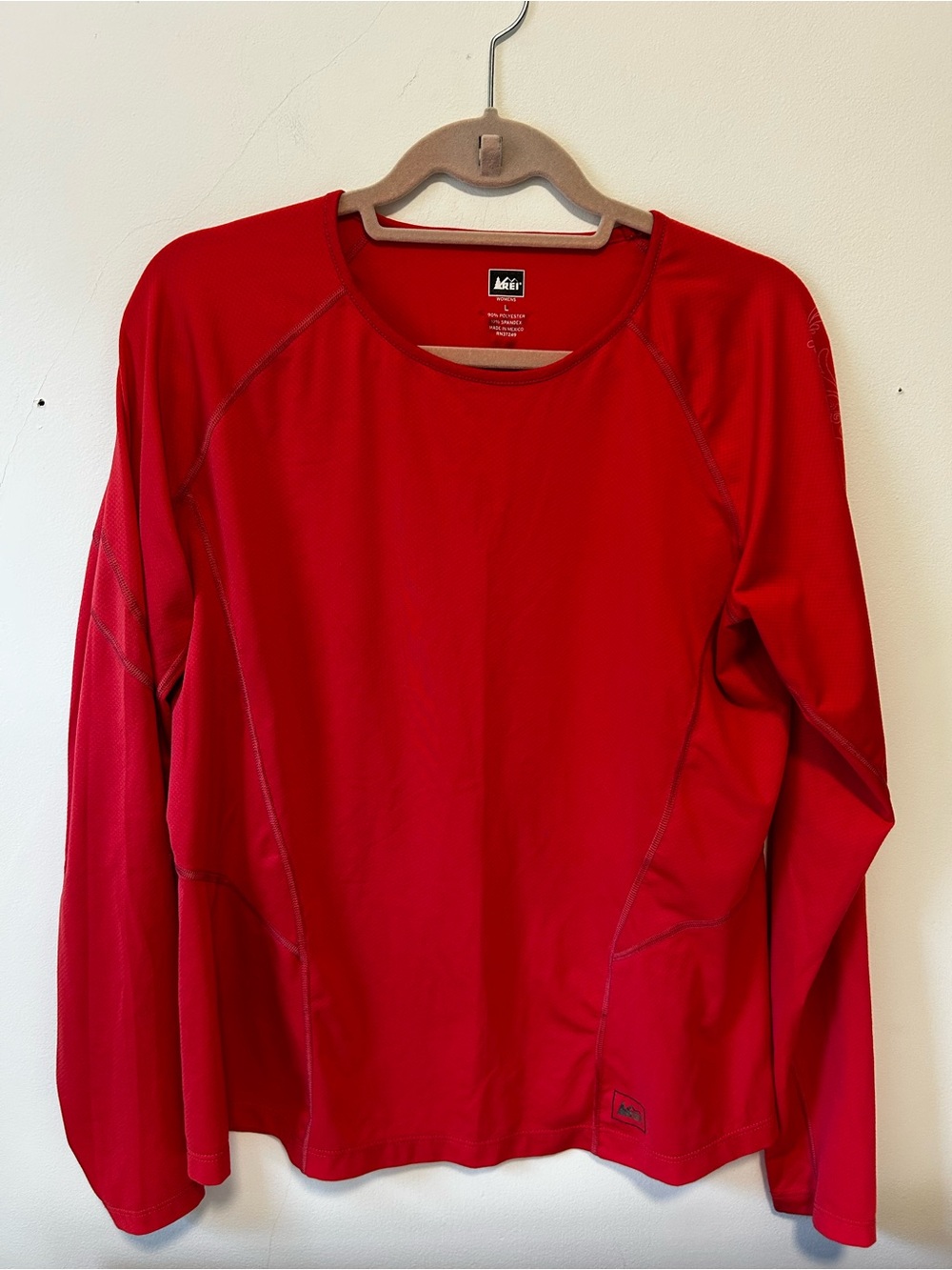 REI Women's Bright Red Long-Sleeve Performance Tee